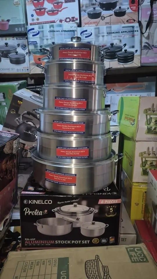 6 set polished cookware kinelco pot