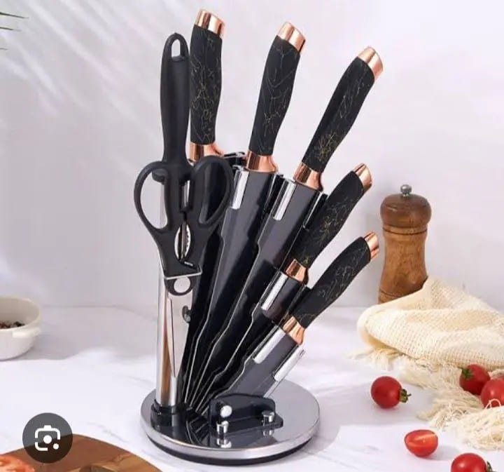 9pcs Non- Stick Coated Knife Set