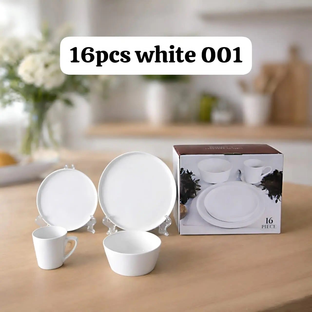 16pcs white dinner set