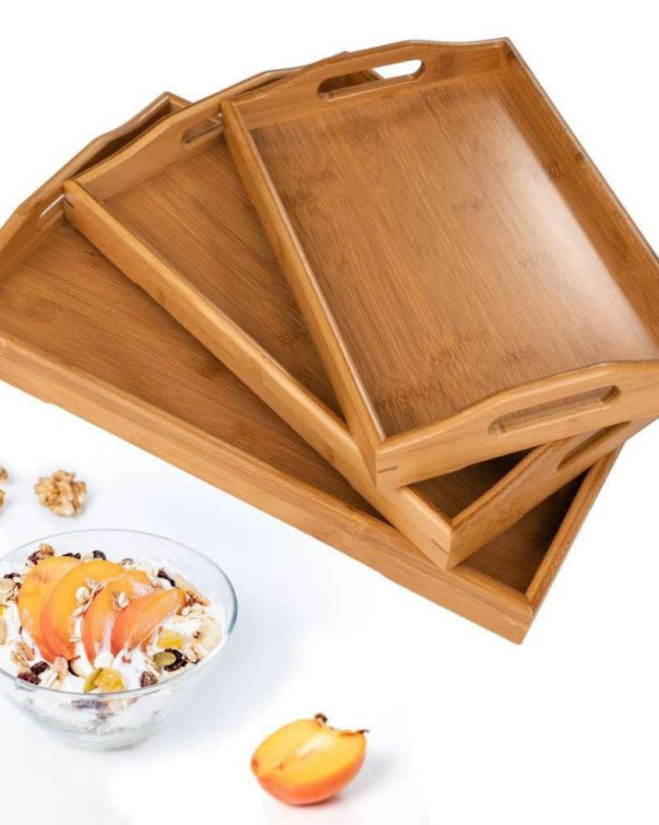 3in1 bamboo tray set