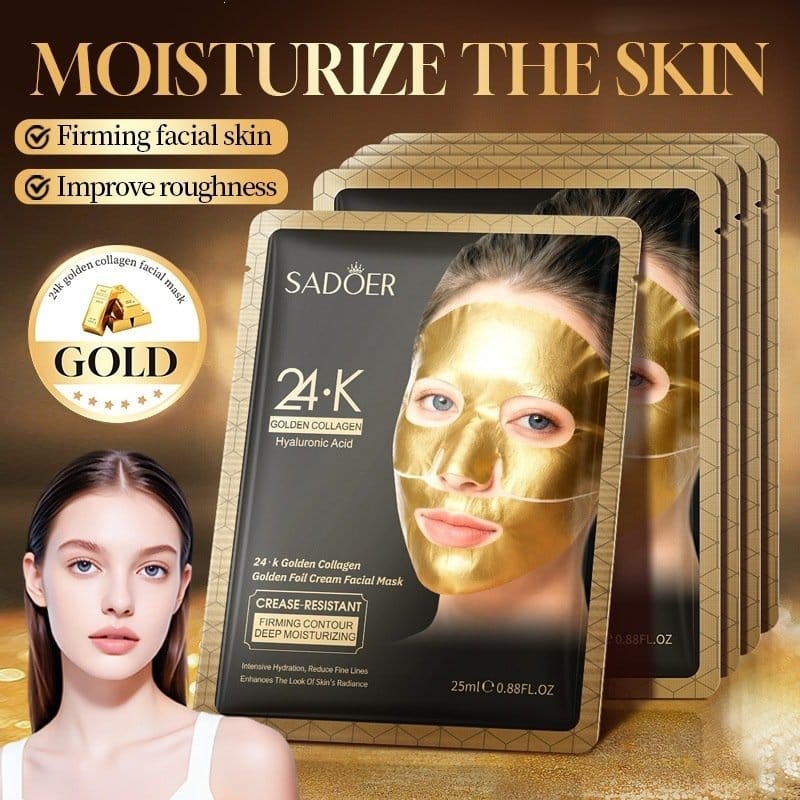 24k golden collagen face mask