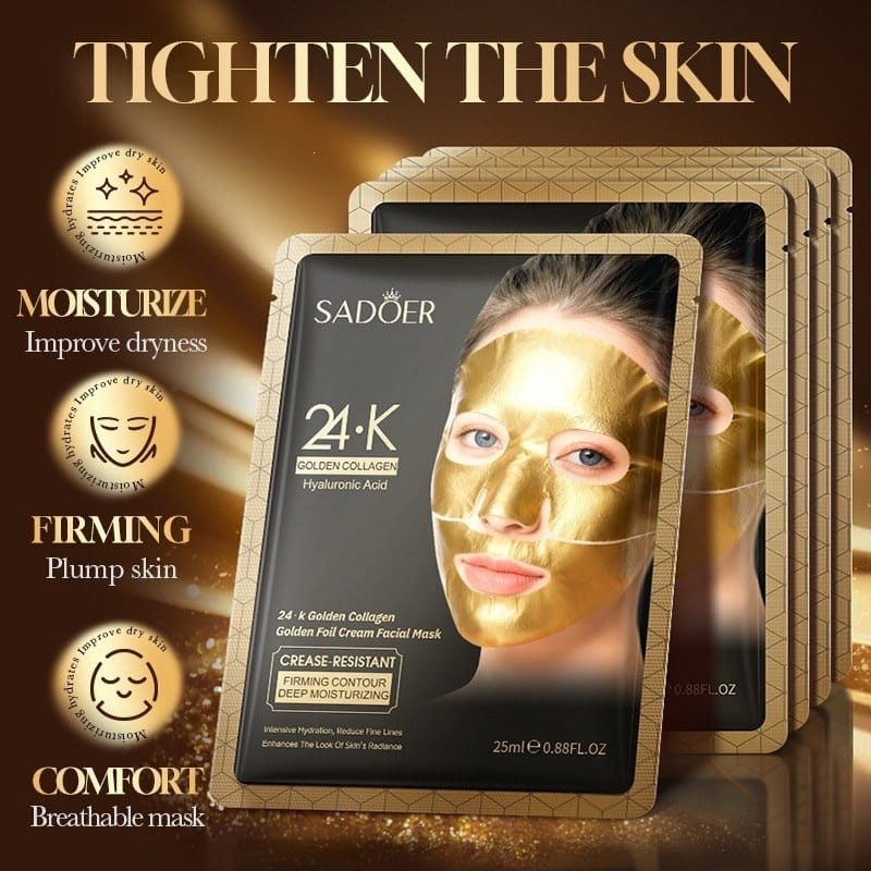 24k golden collagen face mask