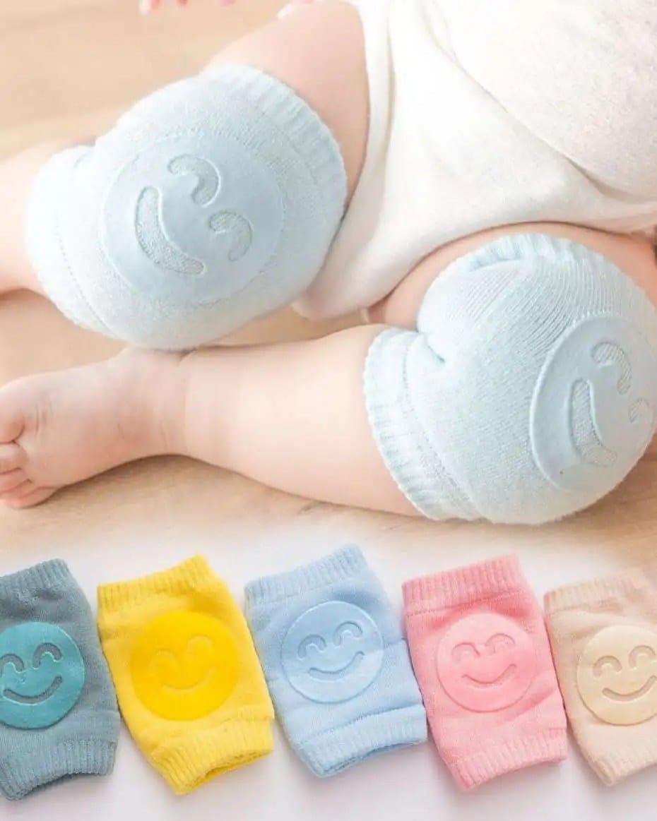 Terry Baby Socks Elbow Protectors Toddler Crawling Knee Protectors Infant Knee Pads Smiley Face Knee Pads