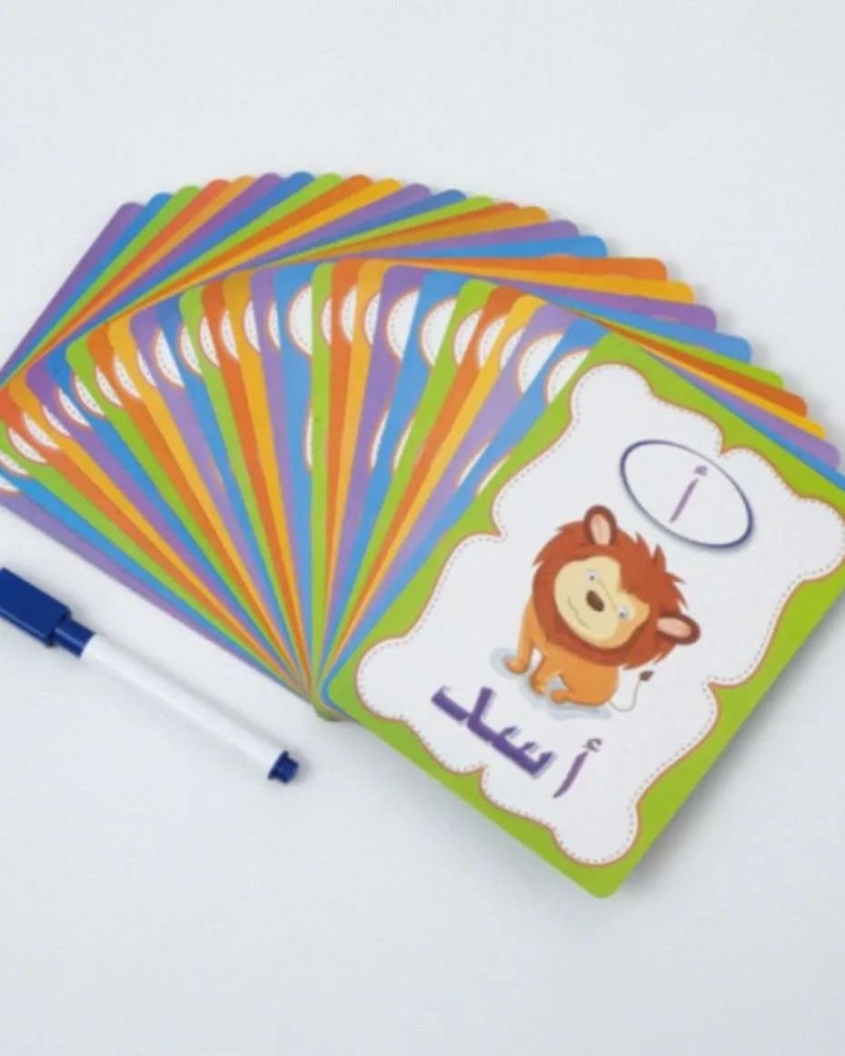 Erasable Arabic Alphabet Learning Flashcards Educational Cards for Kindergarten Children’s Early Education Training Tools
