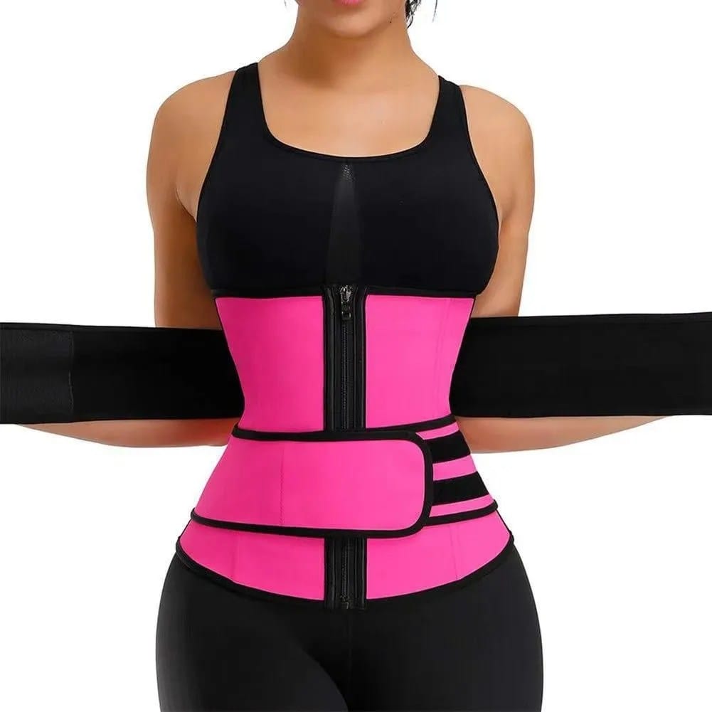 womens zipper abdominal binder neoprene shapewear sweat-inducing waist belt body shaping sports waist trainer.