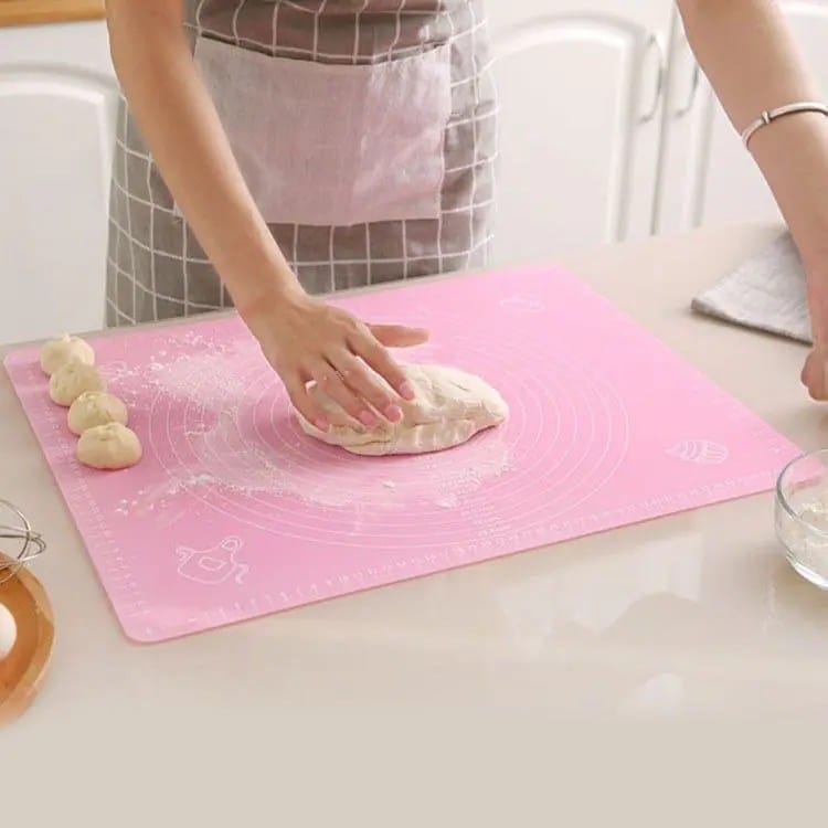 High Temperature Silicone Kneading Mat Kitchen Large Thickened Non-Slip Ring with Scale Kneading Mat Baking Pan Mat