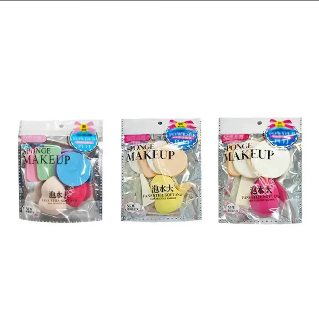 6-Piece Set Dry Wet Dual-Use Sponge Puff Makeup Egg Air Cushion Foundation Puff Makeup Tools Beauty Egg Sponge Makeup Puff 3