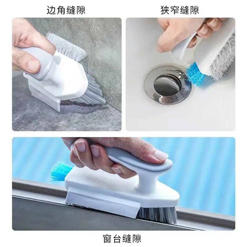 3in1 Multifunction Cleaning Brush, Tile Grout &amp; Gap Brush, Bathroom Corner Scrub Brush, Handheld Floor Cleaning Brush for Tiles, Walls, Corners &amp; Toilet Deep Cleaning.