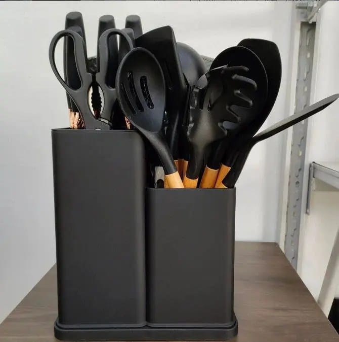 Quality 19pcs Silicon spoon and knife set