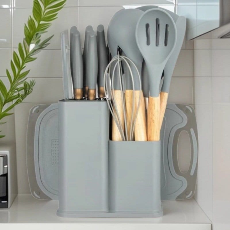Quality 19pcs Silicon spoon and knife set
